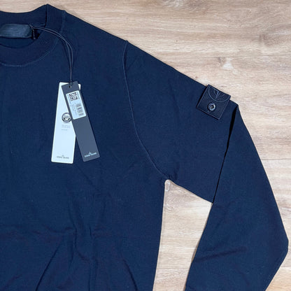 Stone Island Ghost Pure Light RWS Wool Crewneck Jumper in Navy