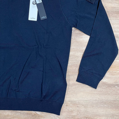 Stone Island Ghost Pure Light RWS Wool Crewneck Jumper in Navy