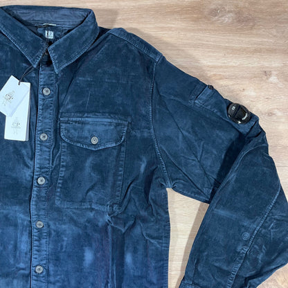 C.P. Company Corduroy Lens Button Shirt in Navy
