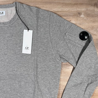 C.P. Company Light Fleece Crewneck Lens Sweatshirt in Grey Melange