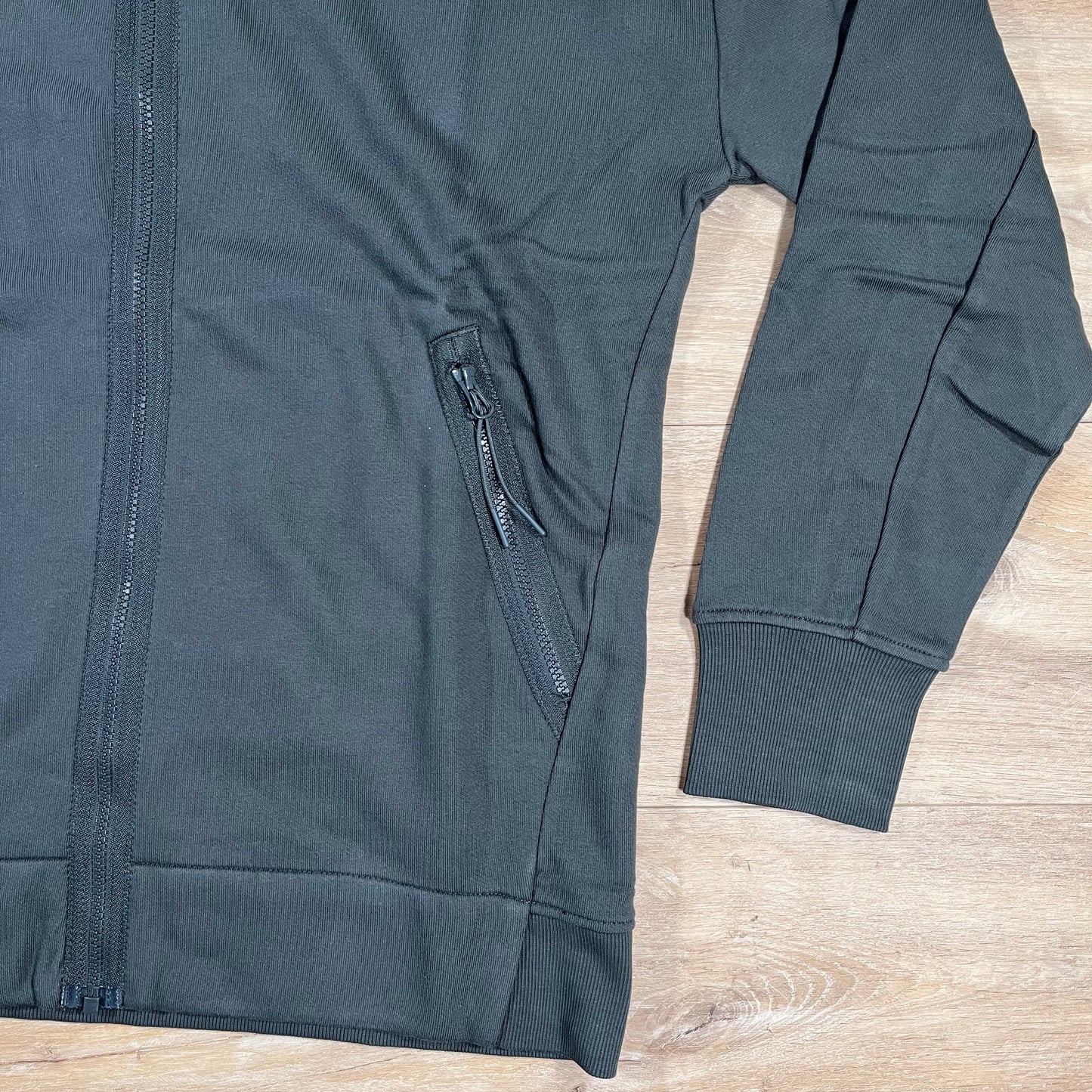 C.P. Company Diagonal Raised Fleece Goggle Hoodie in Dark Shadow - Grey