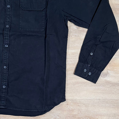 C.P. Company Organic Gabardine Lens Button Overshirt in Black
