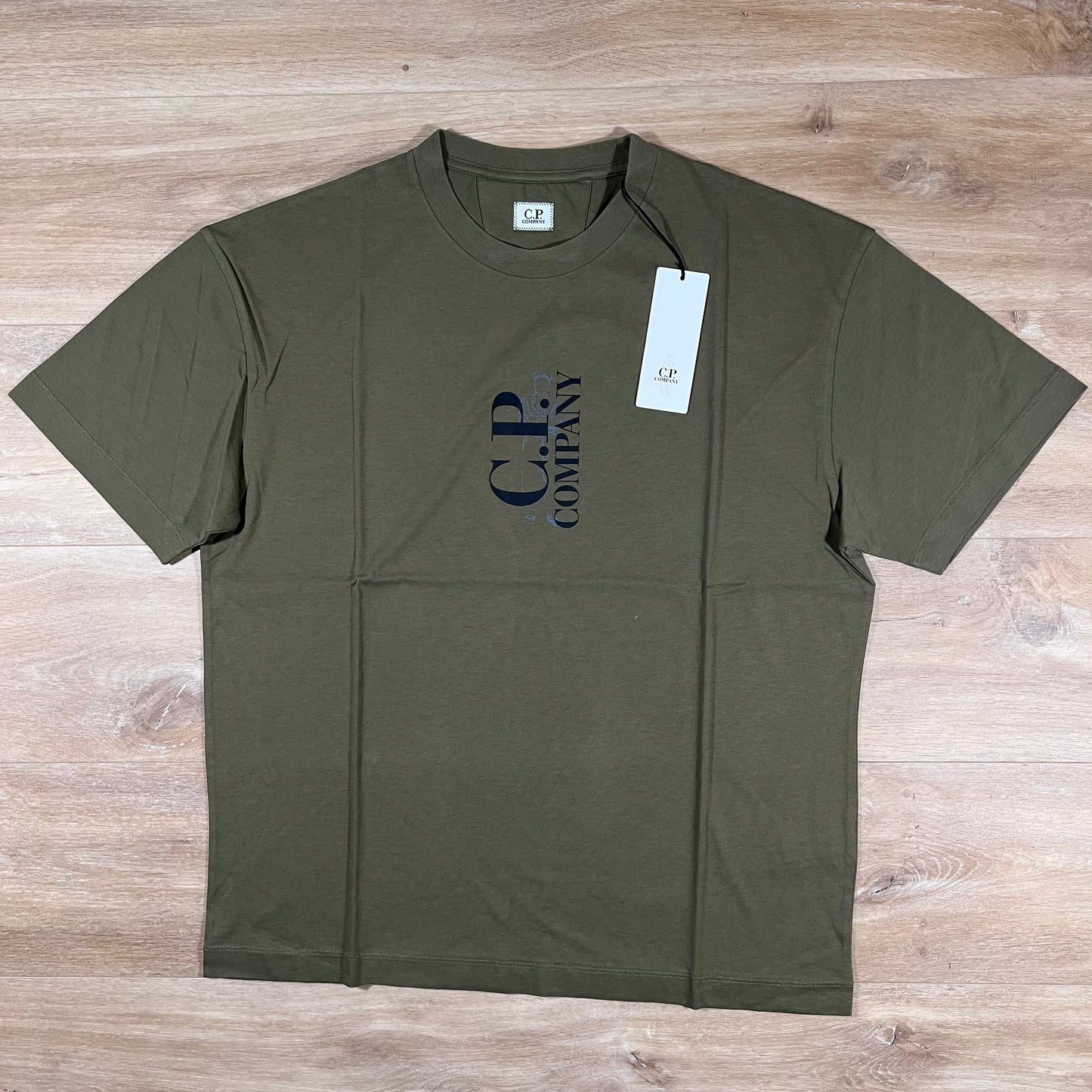 C.P. Company 30/1 Jersey Logo T-Shirt in Elmwood Green