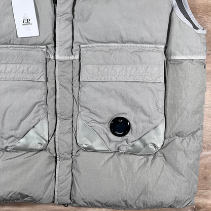 C.P. Company Eco-Chrome R Mixed Down Lens Gilet in London Fog - Grey