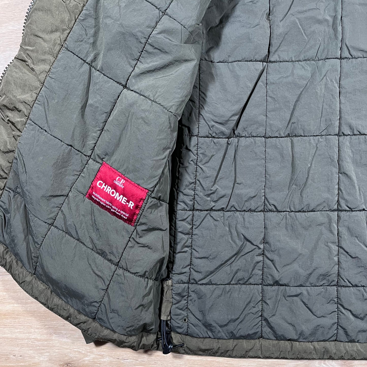 C.P. Company Chrome-R Padded Goggle Jacket in Ivy Green