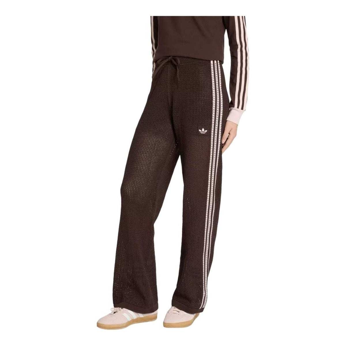 (WMNS) adidas Originals Knitted Crochet Firebird Track Pants Asia Sizing 'Aurora Coffee' KE0201