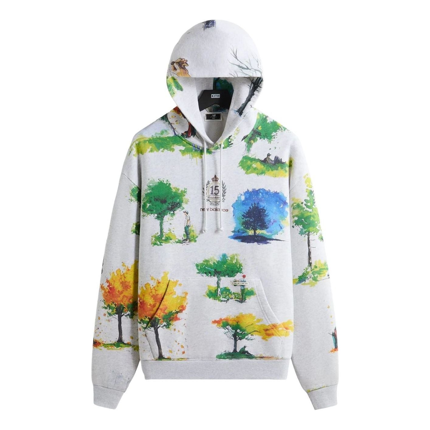 KITH x New Balance Watercolor Nelson Hoodie 'Light Heather Grey' KHM030158-002