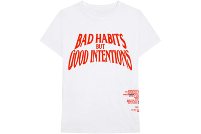 VLONE X NAV BAD HABITS GOOD INTENTIONS TEE WHITE