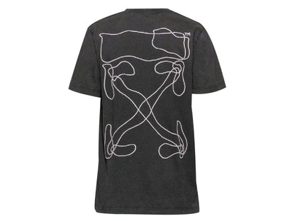 OFF-WHITE ABSTRACT ARROWS EMBROIDERED T-SHIRT BLACK