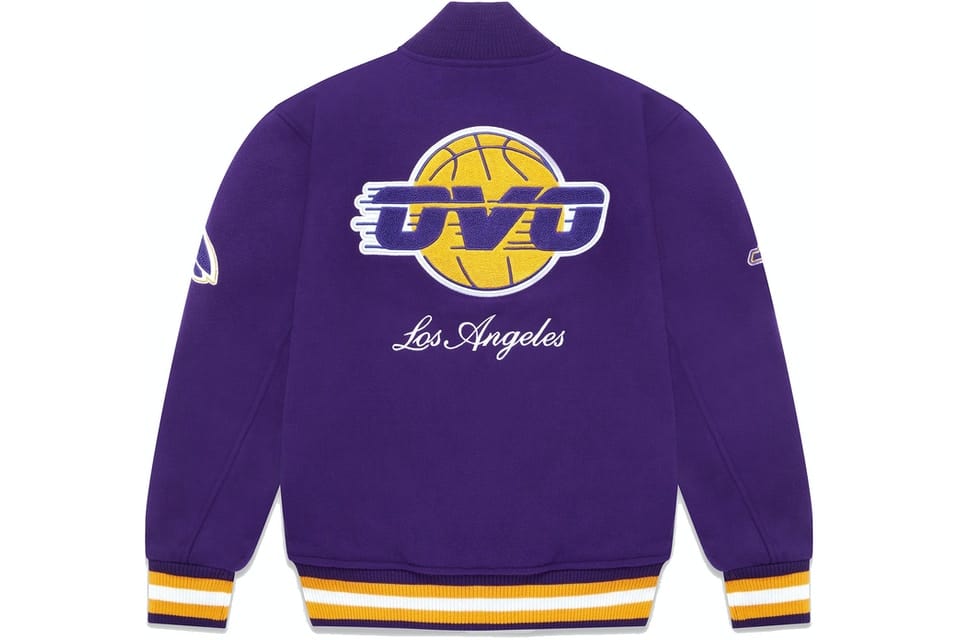 OVO X NBA LAKERS VARSITY JACKET PURPLE