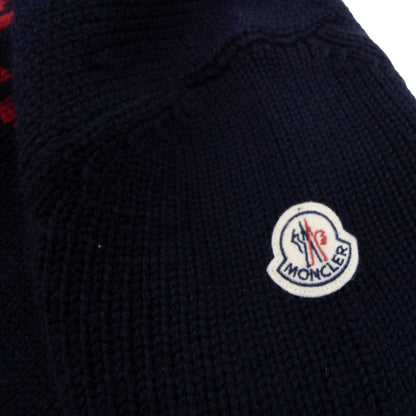 Pre-Loved Moncler Logo Knitted Sweatshirt Navy 778 Medium