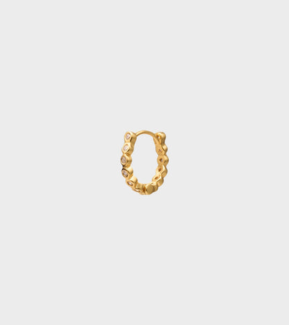 Zircon Hinge Hoop Gold