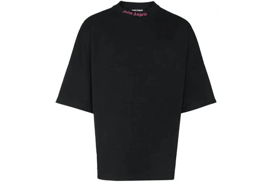 PALM ANGELS DOUBLE LOGO T-SHIRT BLACK / FUCHSIA