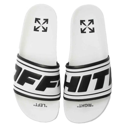 Womens Off White Logo Pool Sliders