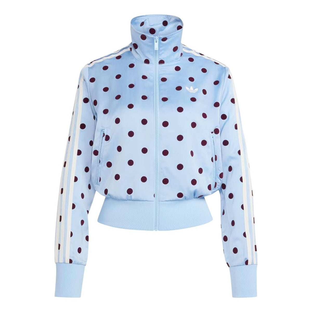 (WMNS) adidas Satin Polka Dots TT Track Jacket 'Clear Sky' KV1167