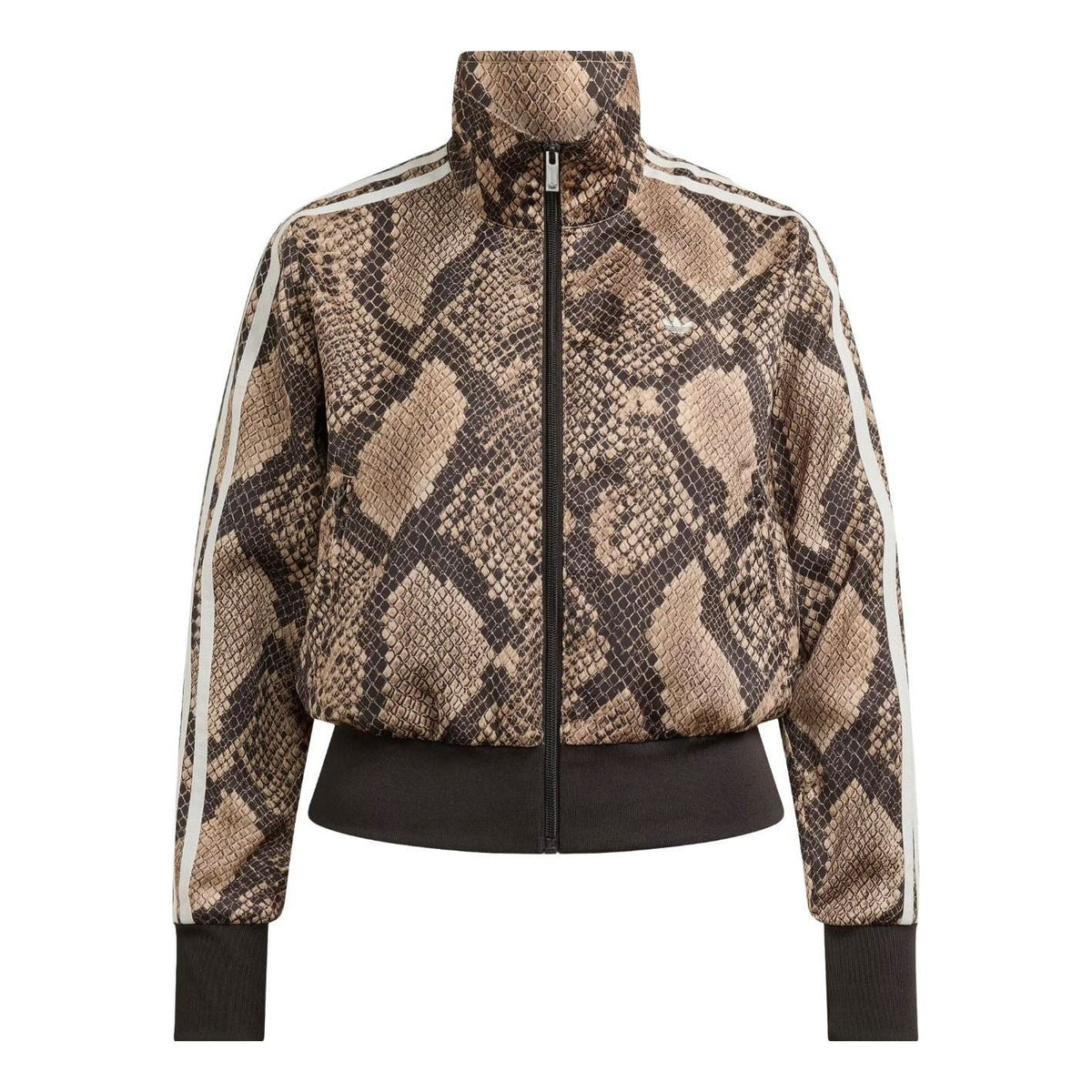 (WMNS) adidas Satin Snake Print Firebird Track Jacket Asia Sizing 'Linen Magic Beige' KX1885