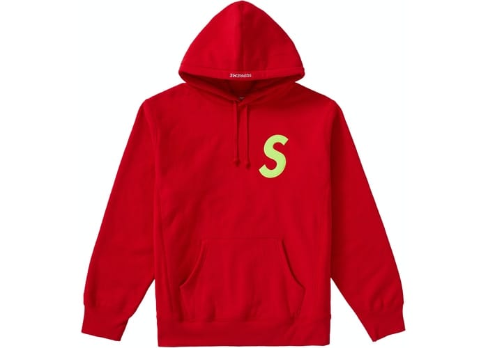 SUPREME S-LOGO HOODIE RED