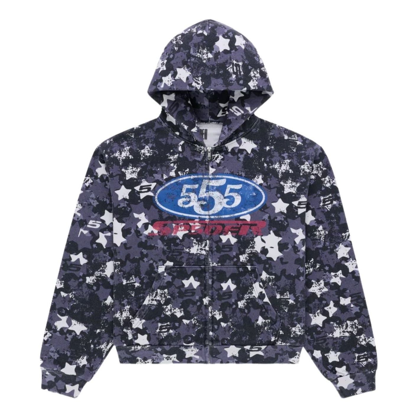 SP5DER R5cing Zip Hoodie 'Blue Camo' ST023SS26CMB