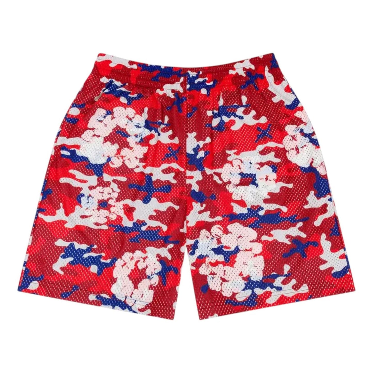 Denim Tears Camo Cotton Wreath Mesh Shorts 'Red' SS25BRA10631957