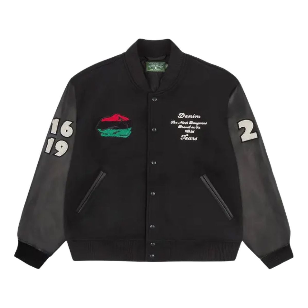 Denim Tears Peace Wreath Varsity Jacket 'Black' SS25OCB0041265