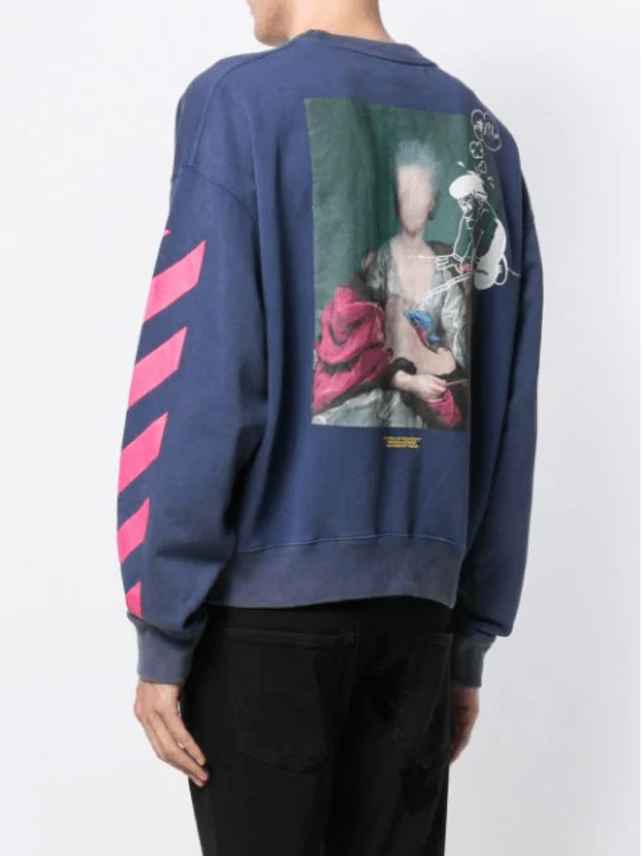 OFF WHITE DIAGONAL DE SILVA OVERSIZED SWEATSHIRT BLUE / PINK