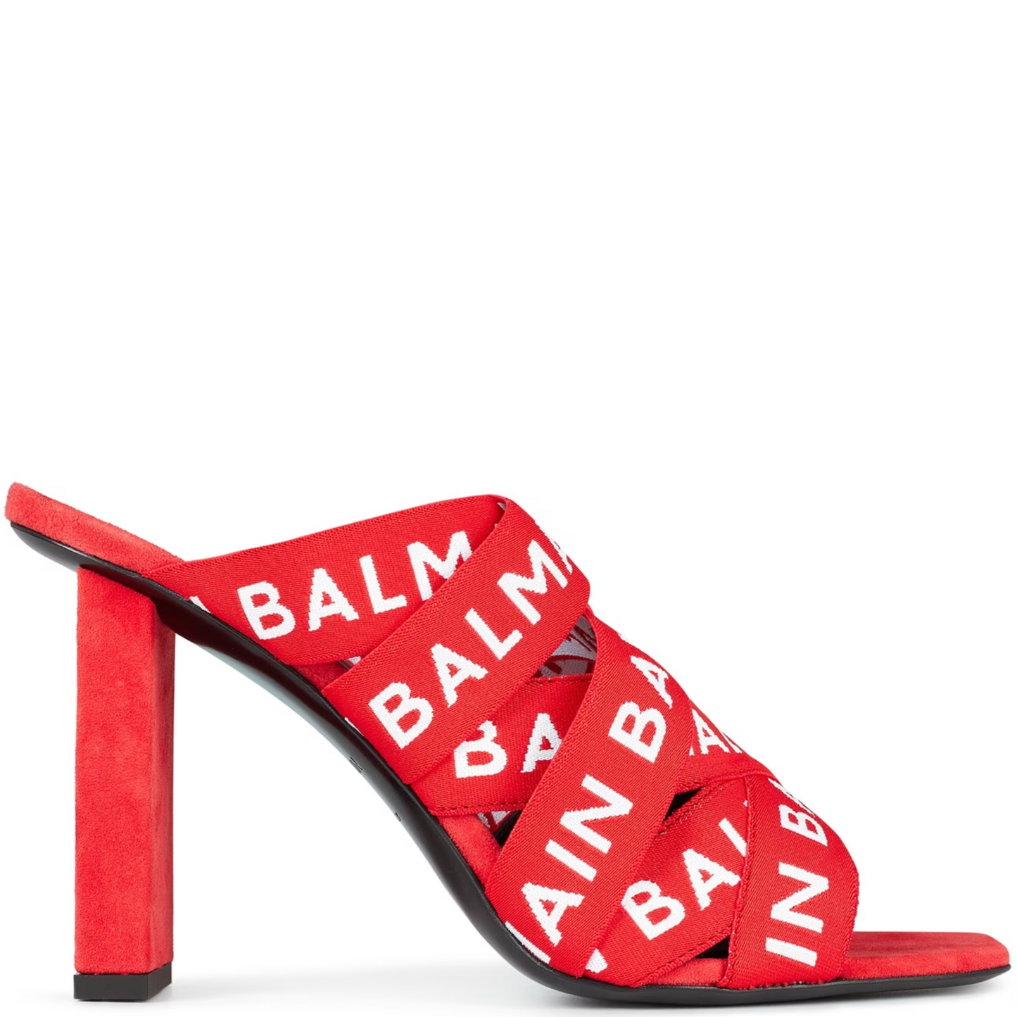 Womens Balmain Logo Strap Heels