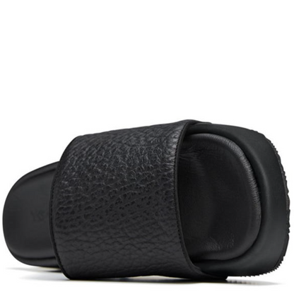 Y-3 Black Leather Sliders