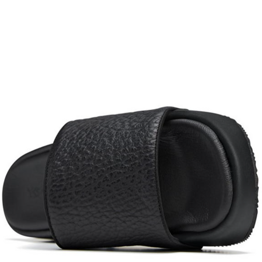 Y-3 Black Leather Sliders