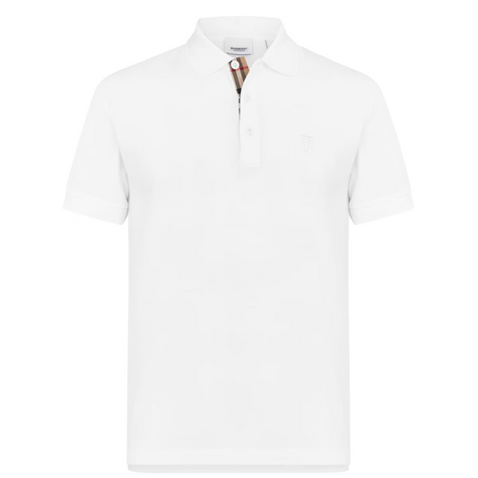 Burberry White Eddie Logo Polo