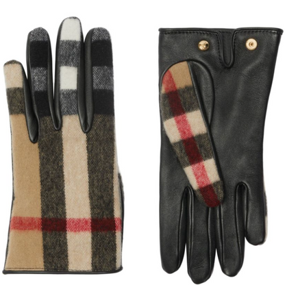 Womens Burberry Victoria Exaggerated Check Gloves