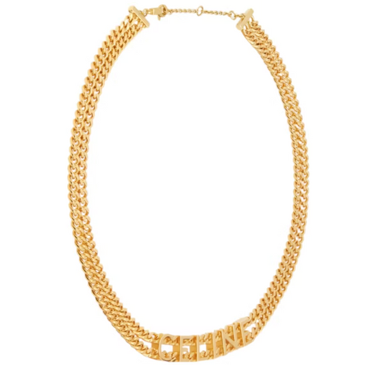Celine Gold Finish Gourmette Necklace