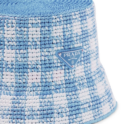 Womens Prada Raffia Bucket Hat