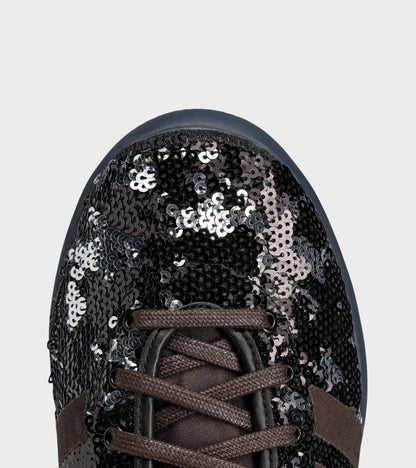 WB Karintha Sequin Core Black/Silver Metallic/Dark Brown