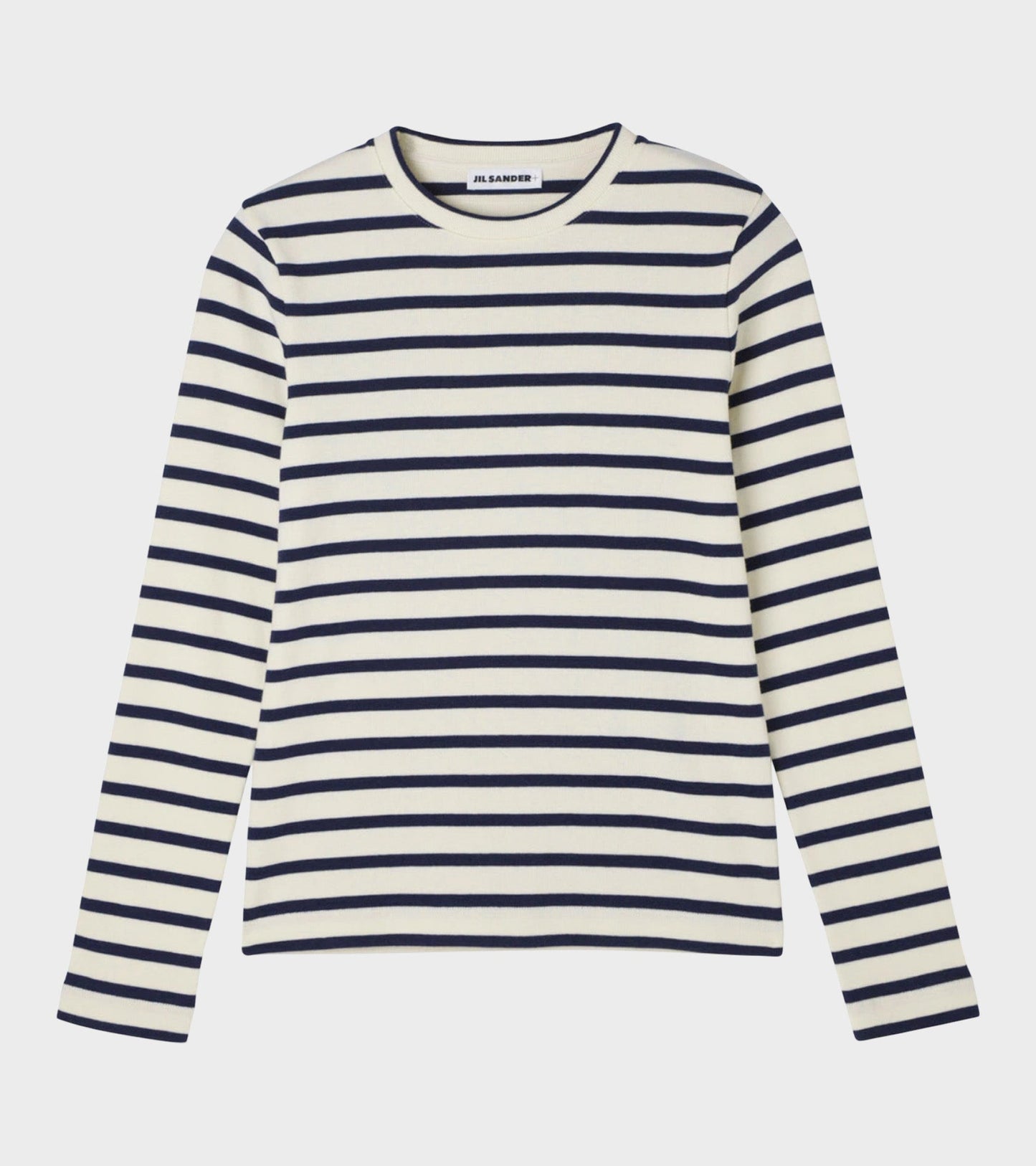 Ribbed Cotton Jersey Stripe L/S T-shirt Bluejay