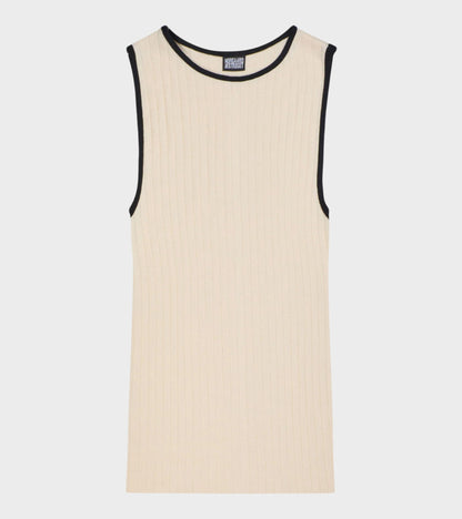 101 Tank Top Kontrast Ecru/Black