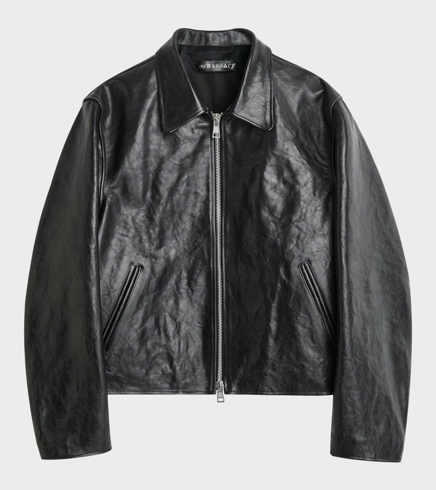 W Mini Jacket Top Dyed Black Leather