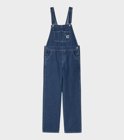 W Bib Overall Straight Blue Stone Washed