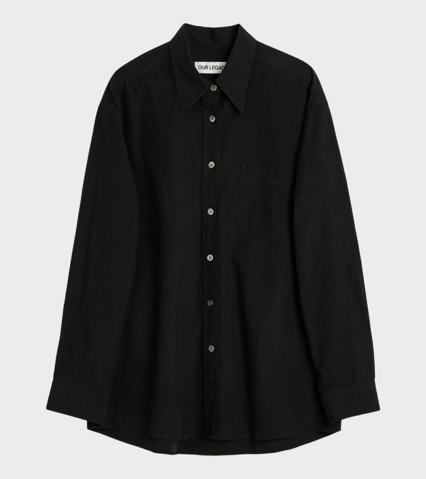 W Precious Shirt Black Casual Liquid Poplin