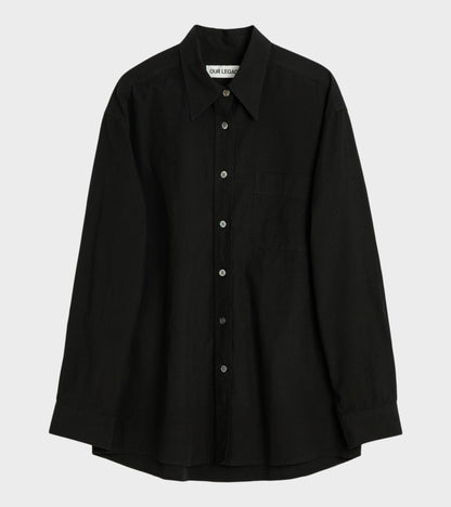 W Precious Shirt Black Casual Liquid Poplin