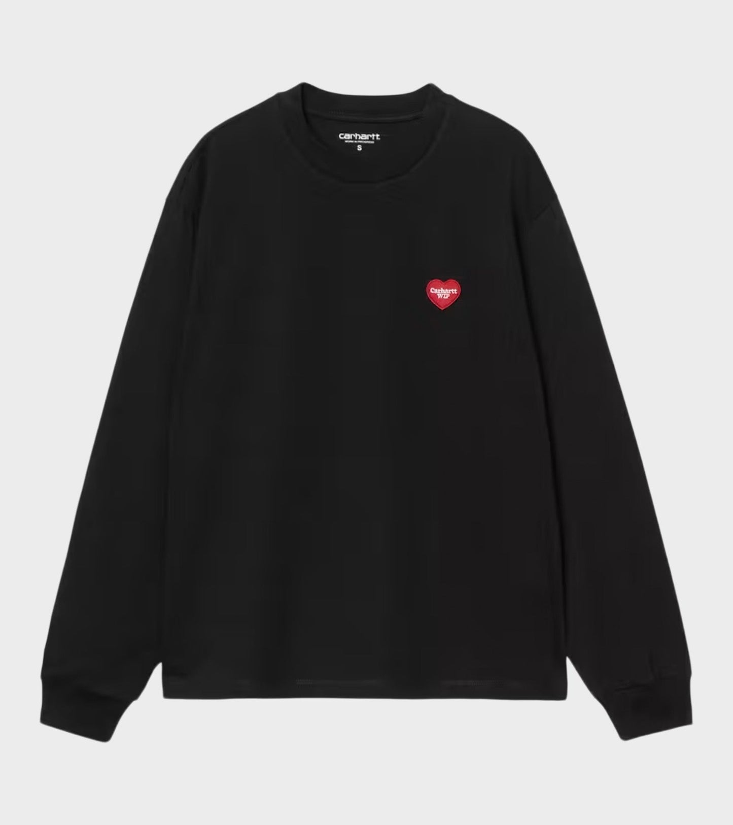 W L/S Heart Patch T-shirt Black