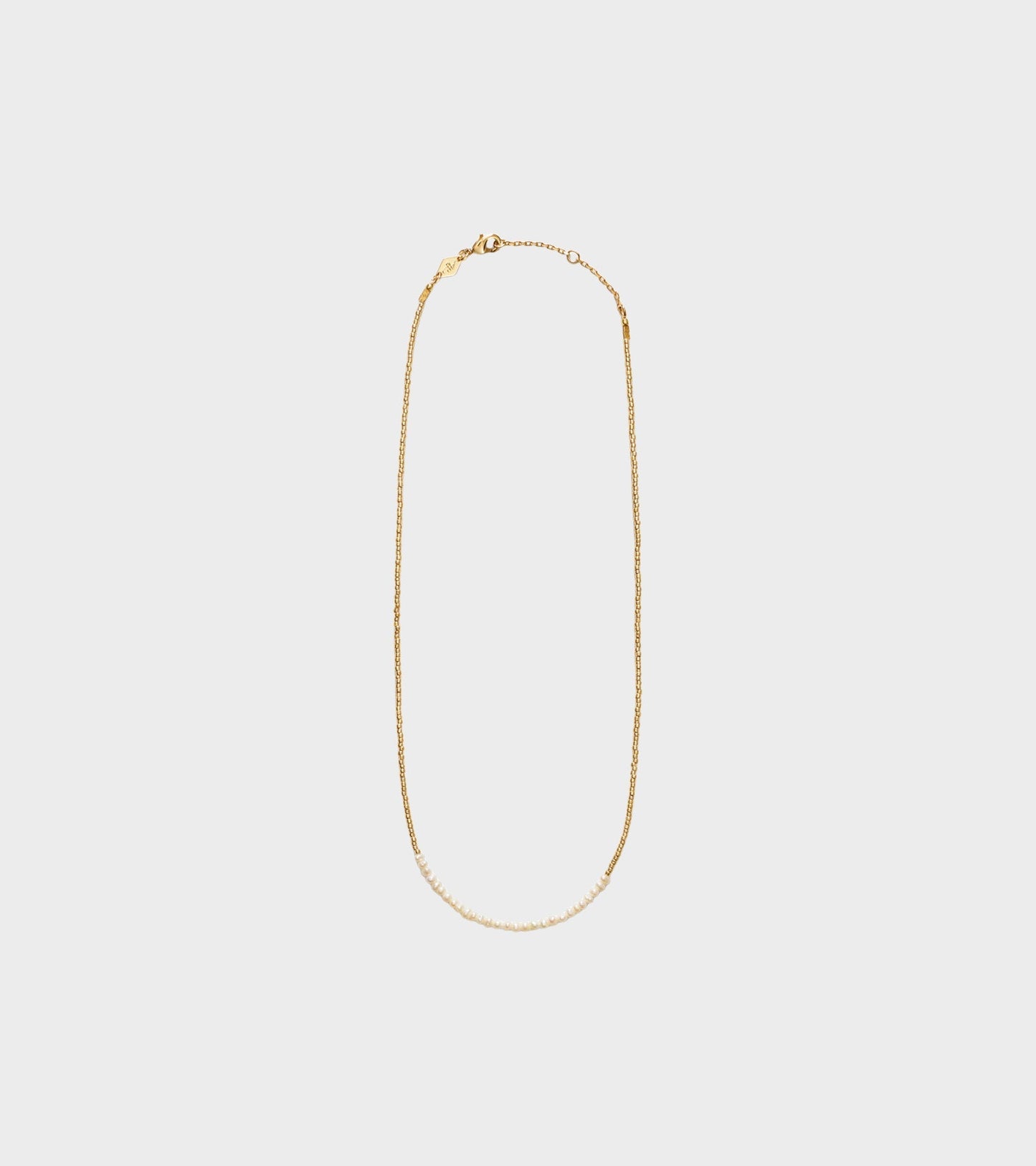 Slim Pearly Necklace Gold