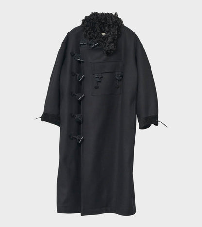 Hainsworth Wool Officer Coat Black