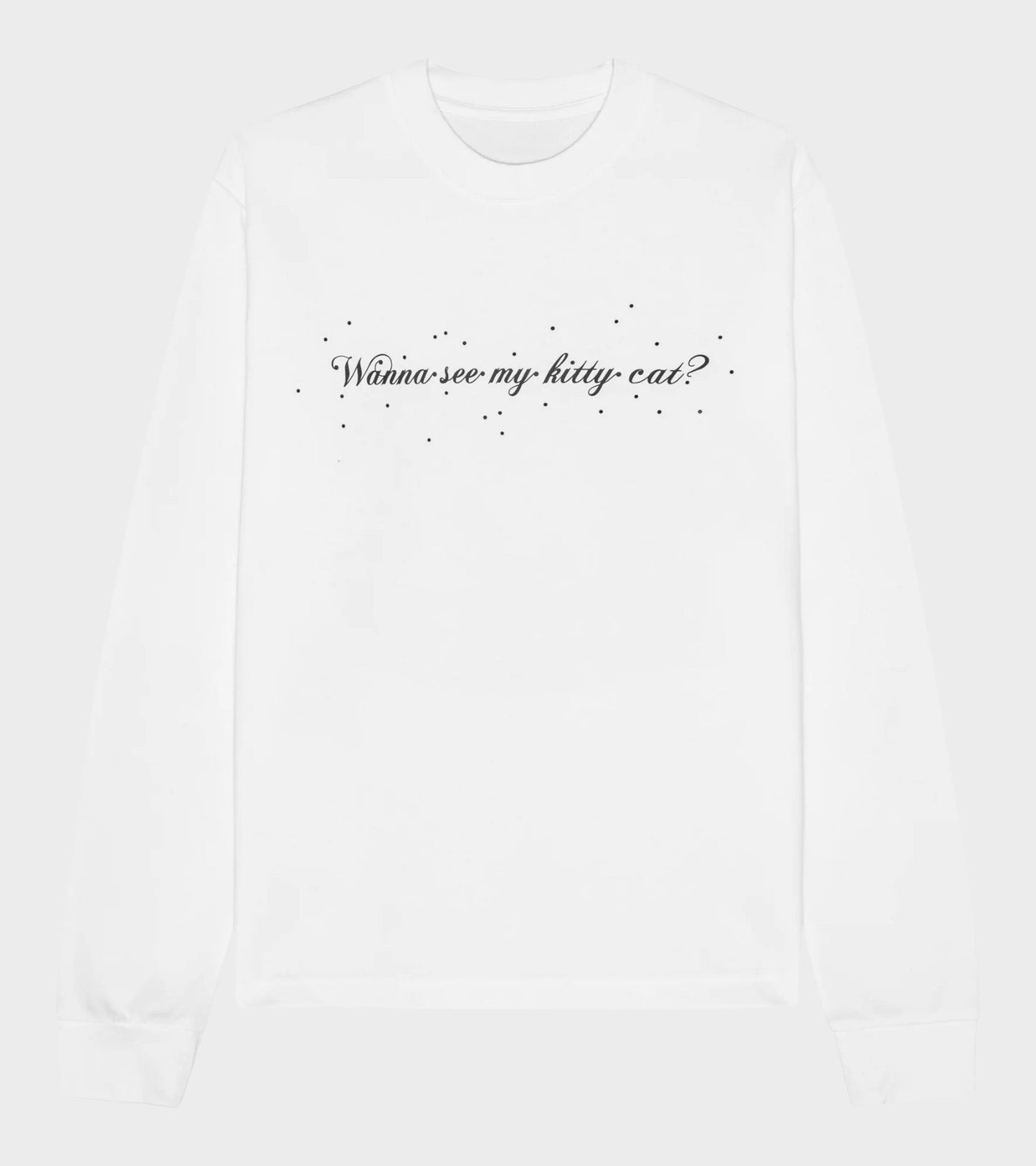 Oversized L/S Cat T-shirt White