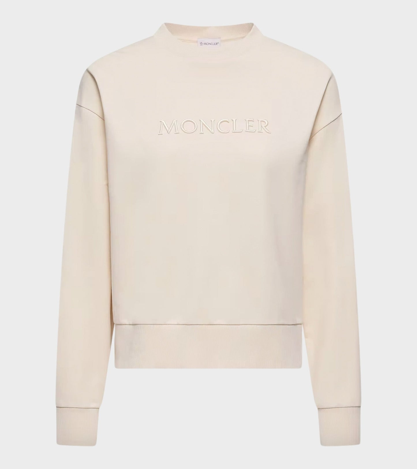 Embroidered Logo Cotton Sweatshirt White Ivory