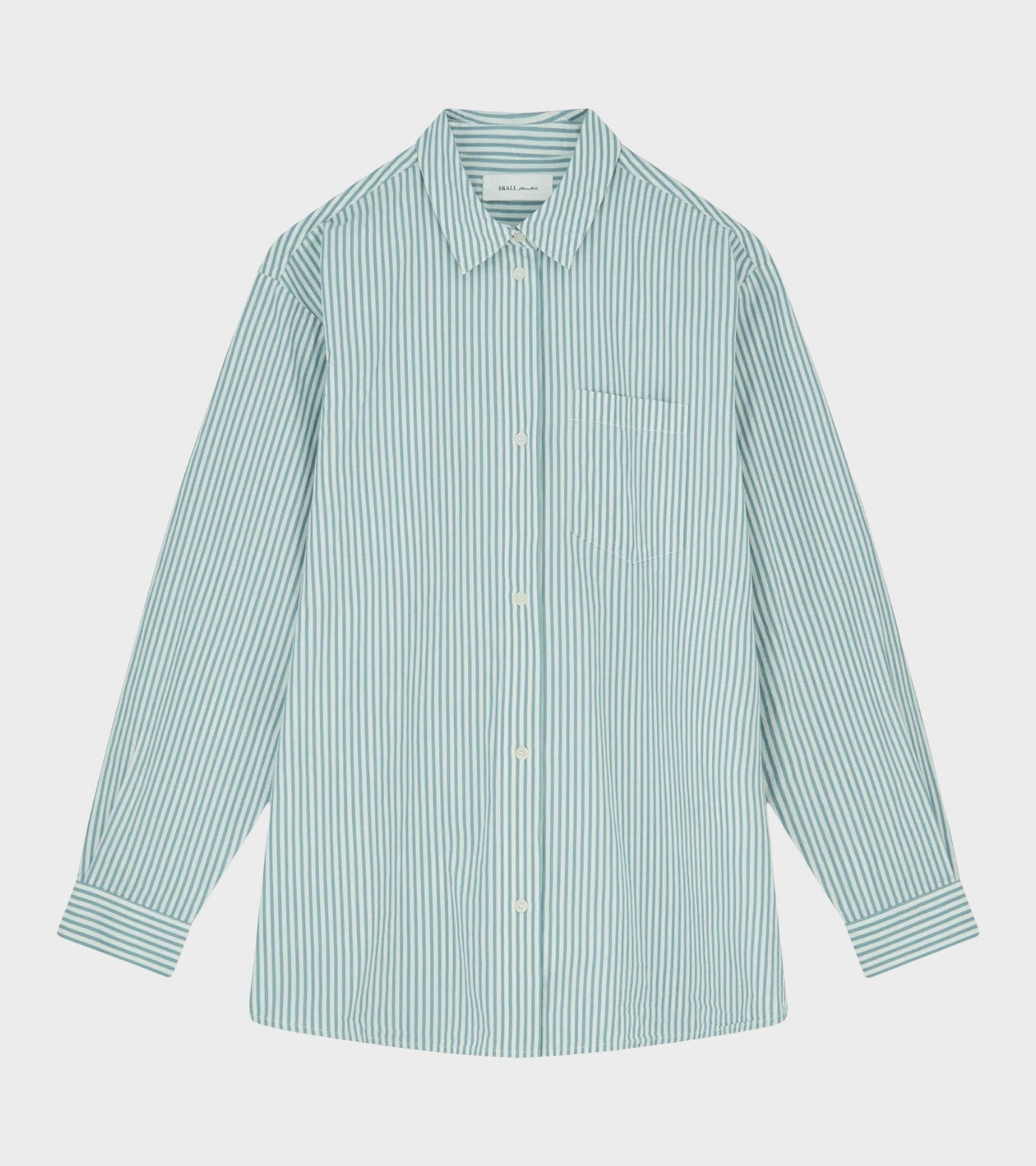 Edgar Shirt White/Aqua Stripe