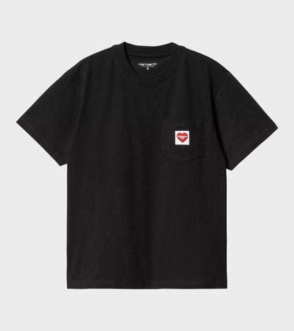 W S/S Pocket Heart T-shirt Black