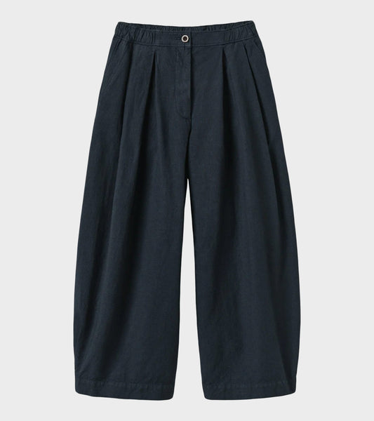 Micro Houndstooth Wide Leg Trousers Steel Blue