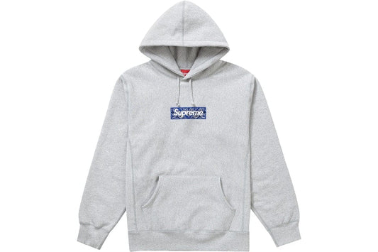 SUPREME BANDANA BOX LOGO HOODIE HEATHER GREY