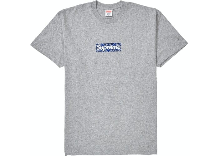 SUPREME BANDANA BOX LOGO TEE GREY