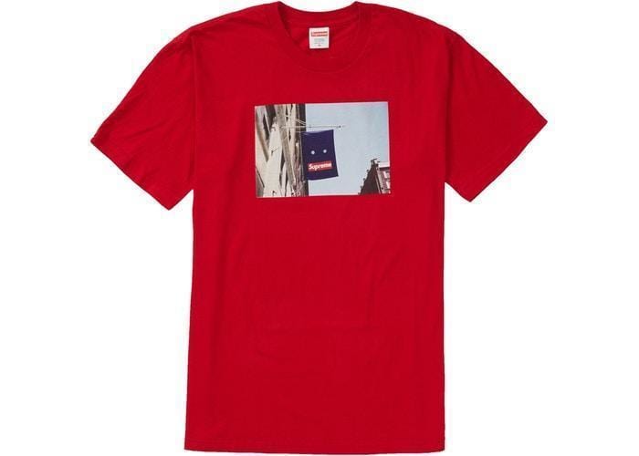 SUPREME BANNER TEE RED